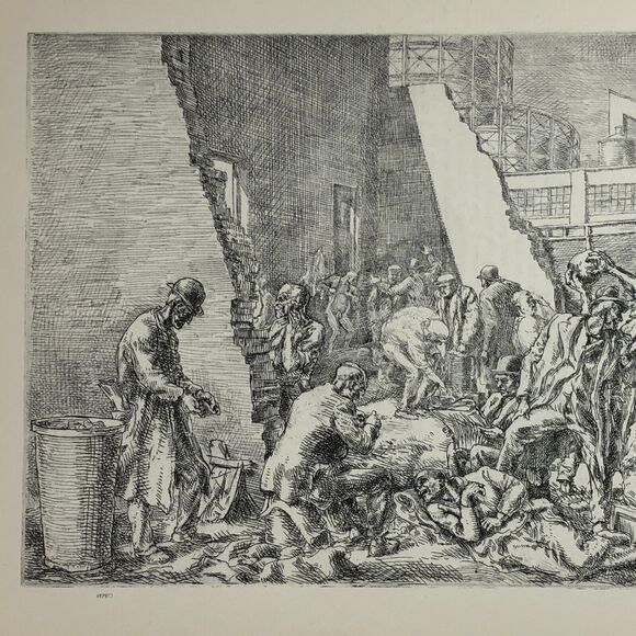 Reginald Marsh "The Jungle" 1930s Art Print Great Depression New York Sketch Vtg - Picture 4 of 11
